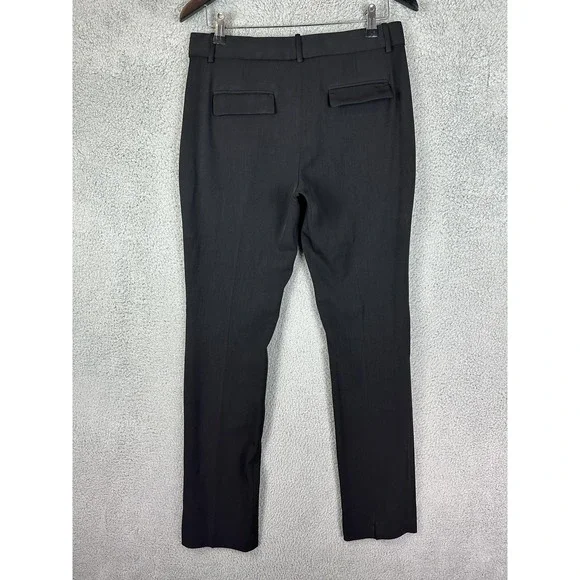 Theory Pants Womens 6 Black Wool Silk Blend Dress Slacks Tailored Work Made USA